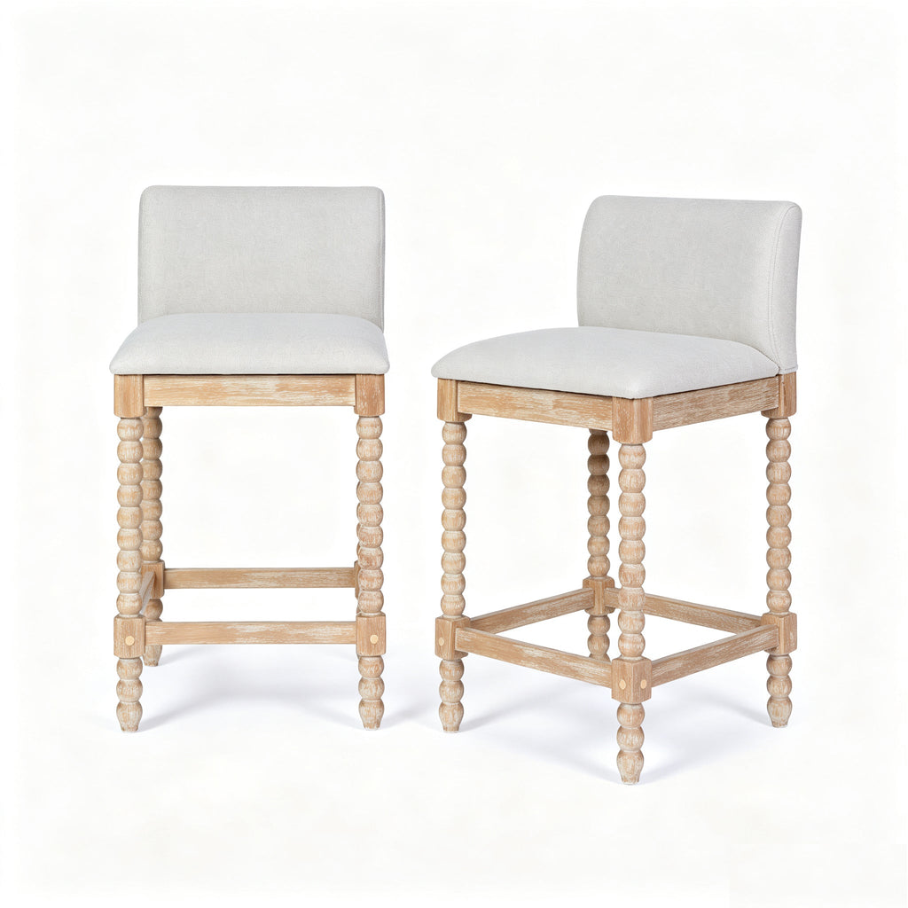 Farmhouse Coastal Counter Stools Set of 2