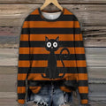 Women's Long-sleeve Crew-neck Halloween-print Hoodie