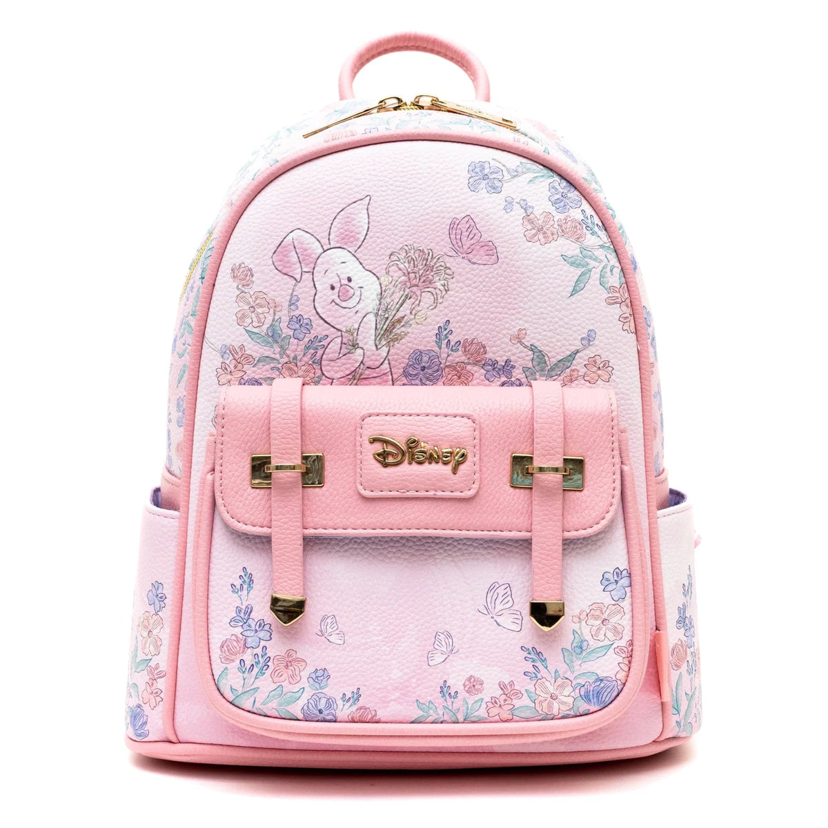 Disney Piglet - 11" Vegan Leather Mini Backpack - Peek A Boo