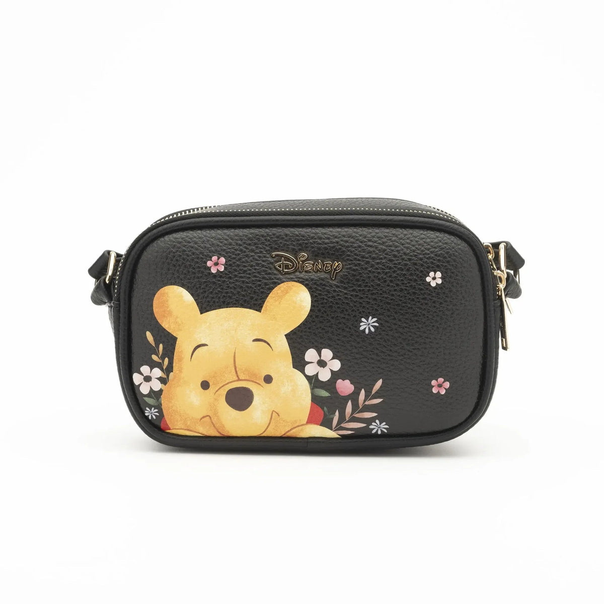 Disney Winnie the Pooh - Pooh Double Zipper Vegan Leather Crossbody