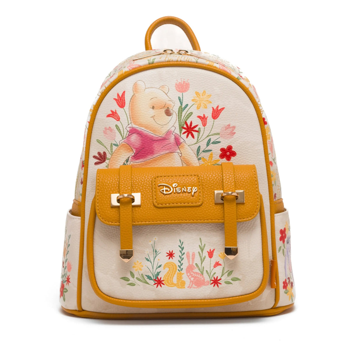 Disney Winnie the Pooh - 11" Vegan Leather Mini Backpack With Dust Coverr