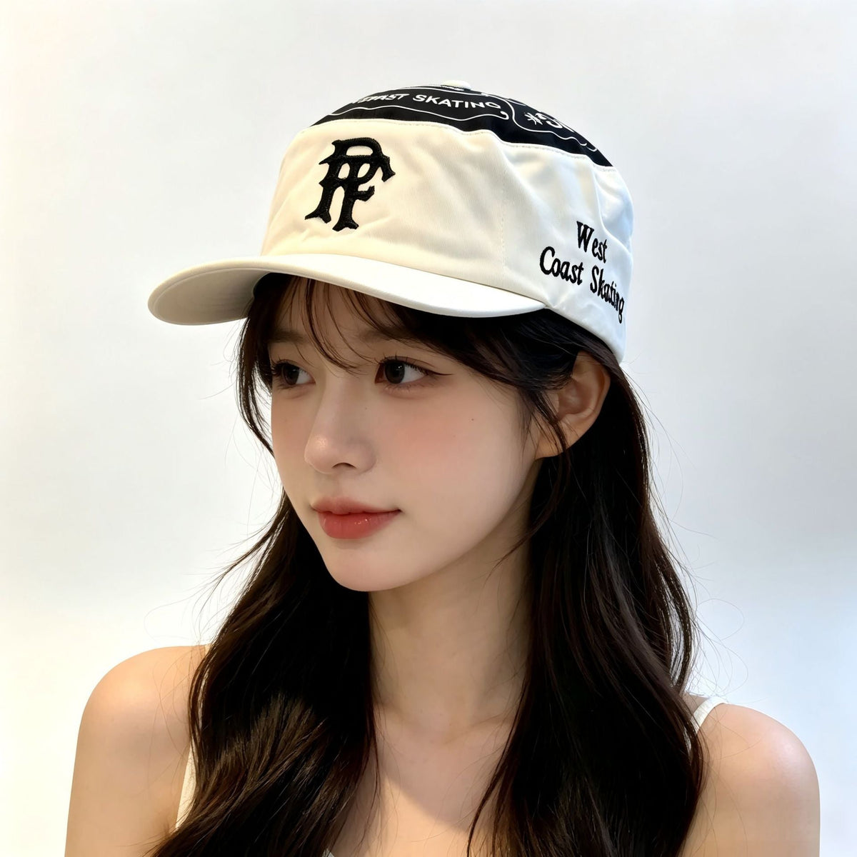American Style Patchwork 3D Letters PF Flat Top Flat Brim Hat, Fashionably Stylish And Versatile Street Hip-Hop Hat