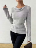 Cross Border European And American Women S Fashion 2026 Fall Winter Best Sellers Solid Color Sweaters Women's Long Sleeve Knit Tops  Casual Tops