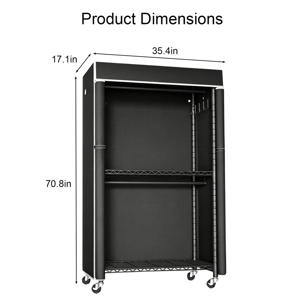 Freestanding Garment Rack with Dust Cover