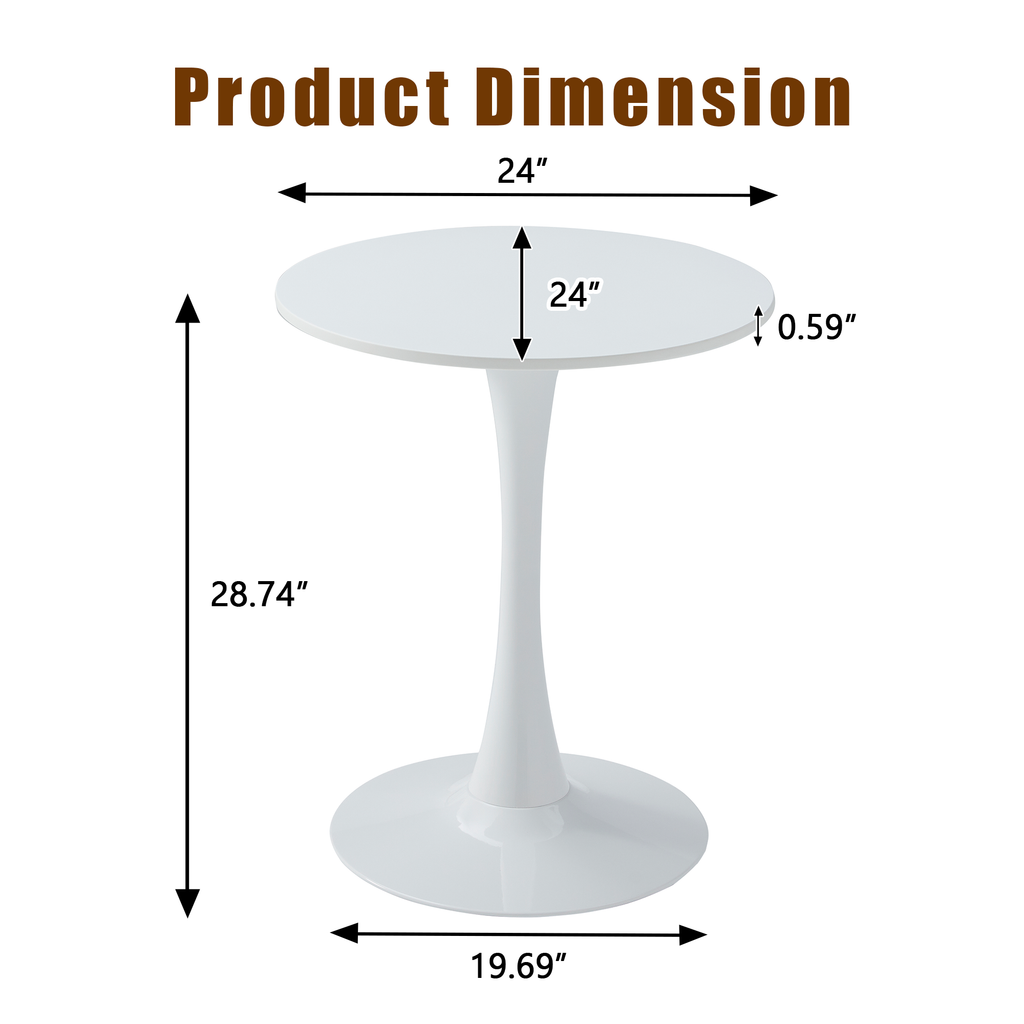 White Round Dining Table