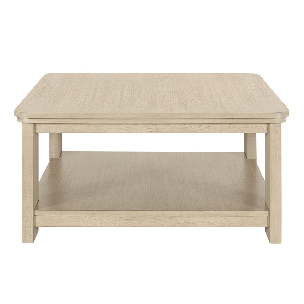 Square Coffee Table with 2-Tier Storage Shelf
