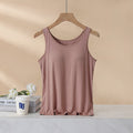 Women's Padded Vest Bra, Inner Layer, One-Piece Camisole, Slim-Fit, Figure-Flattering Modal Underwear For Summer