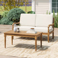 2 Piece Acacia Wood Patio Sofa Seating Group
