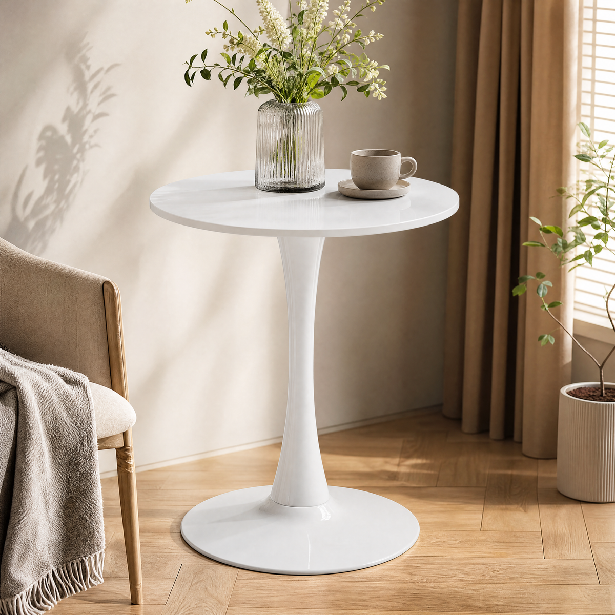 White Round Dining Table