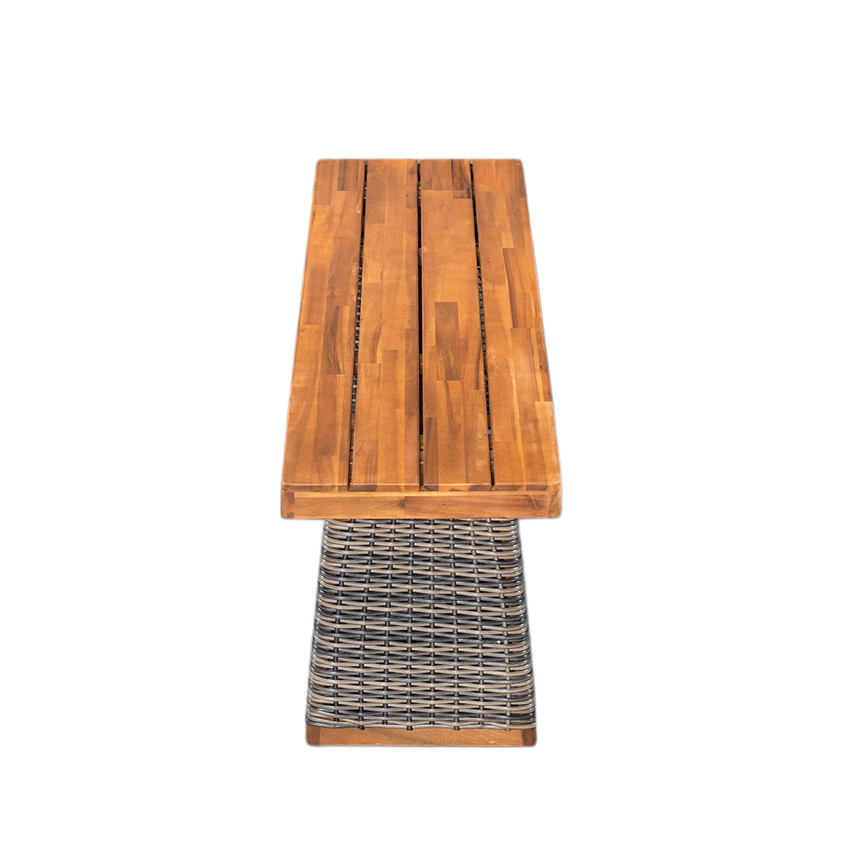Outdoor Acacia Wood Bench (Set of 2) - Teak Finish