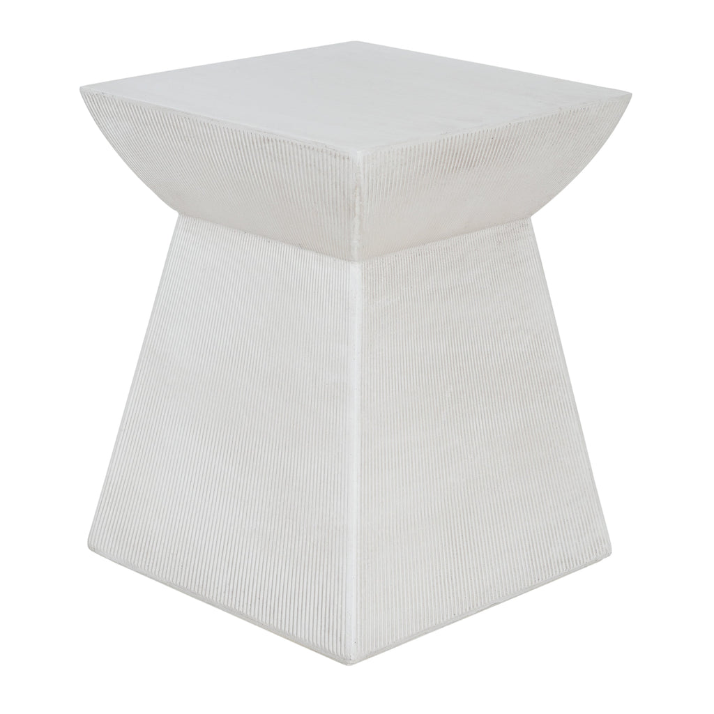 Antique-Textured Magnesium Oxide Outdoor Side Table