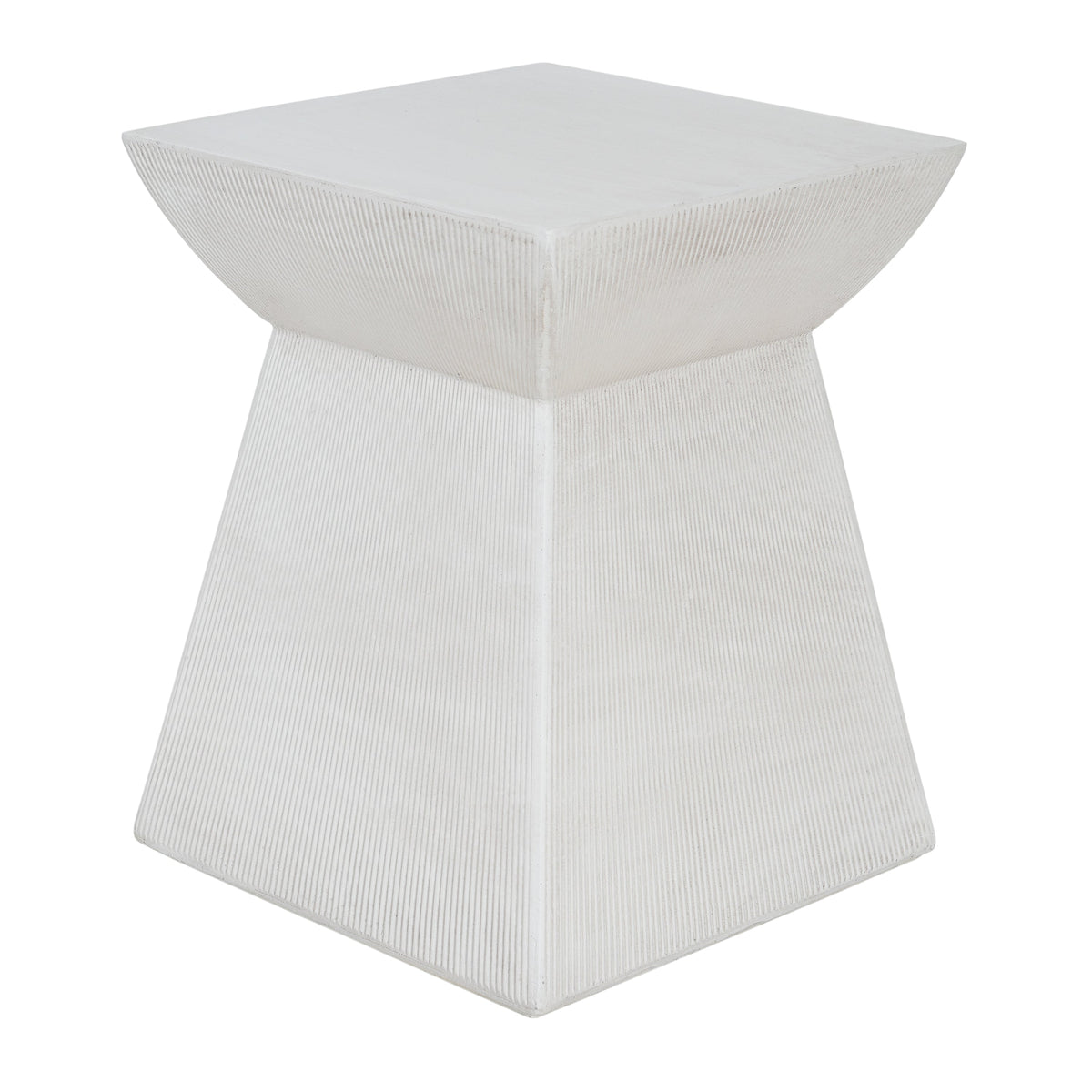 Antique-Textured Magnesium Oxide Outdoor Side Table
