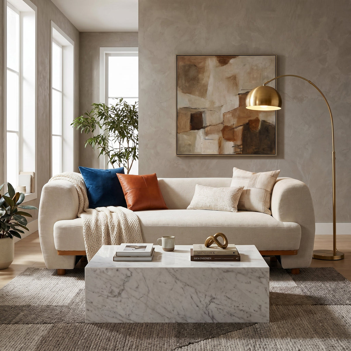 Flow 79 In. Modern Upholstered Chenille Sofa