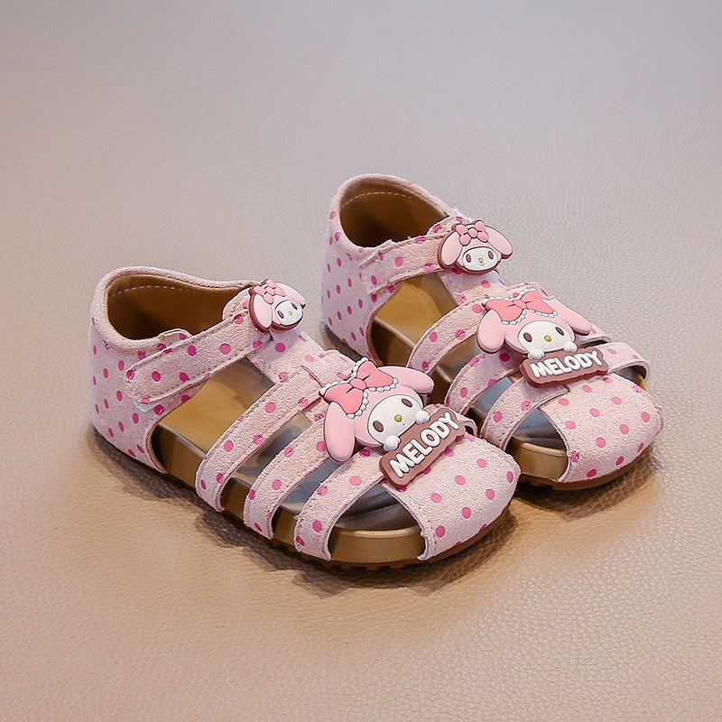 2026 Summer Baby Girls Closed-Toe Roman Sandals, Cute Bow Princess Kids Sandals