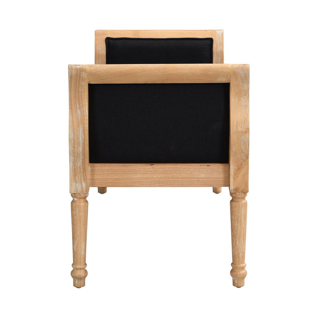 Modern Upholstered Bench with Curved Arms