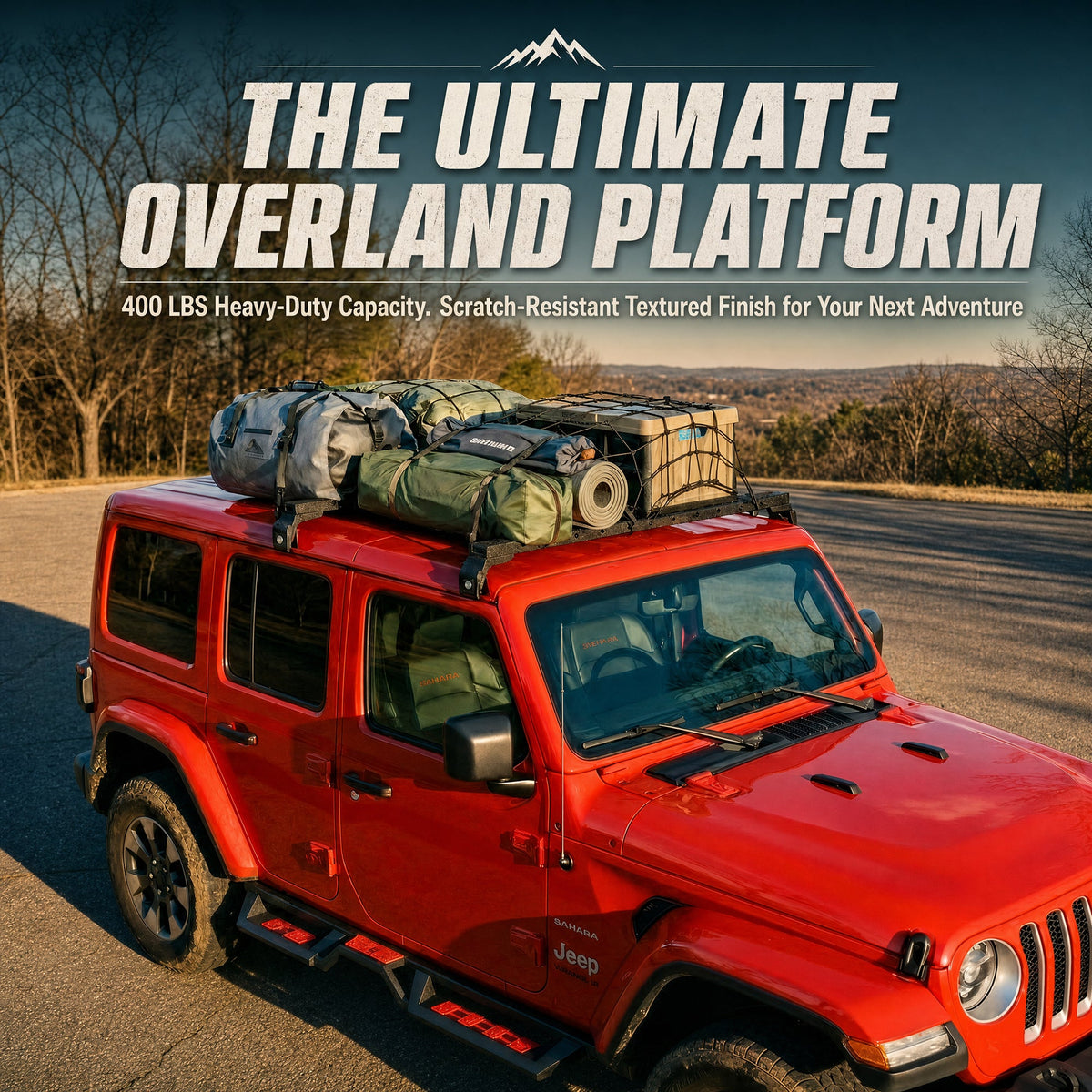 2PCS Roof Rack Cross Bars for Jeep Wrangler & Gladiator