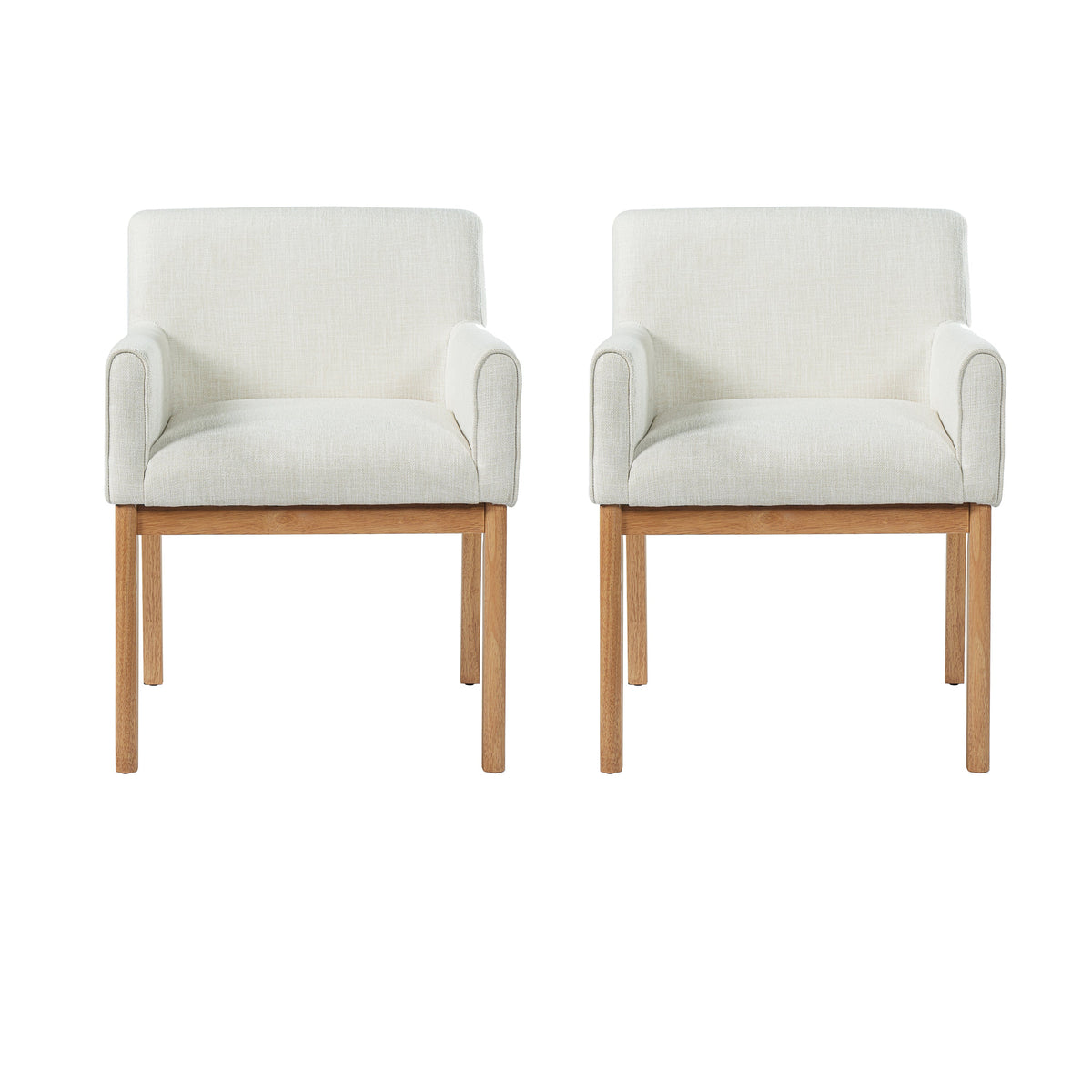 Modern Upholstered Dining Chair with Arms (Set of 2)