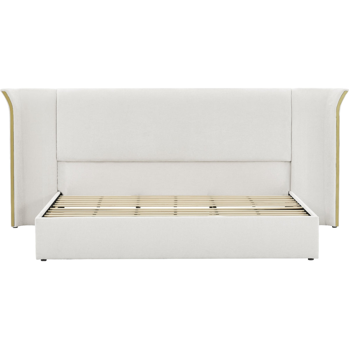 King Size Luxury Wing‑Back Upholstered Bed Frame