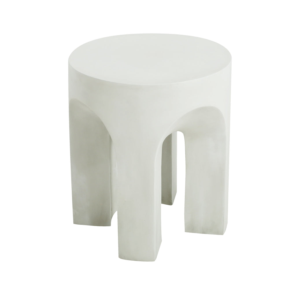 Outdoor MGO Round Top Side Table/End Table, Antique White