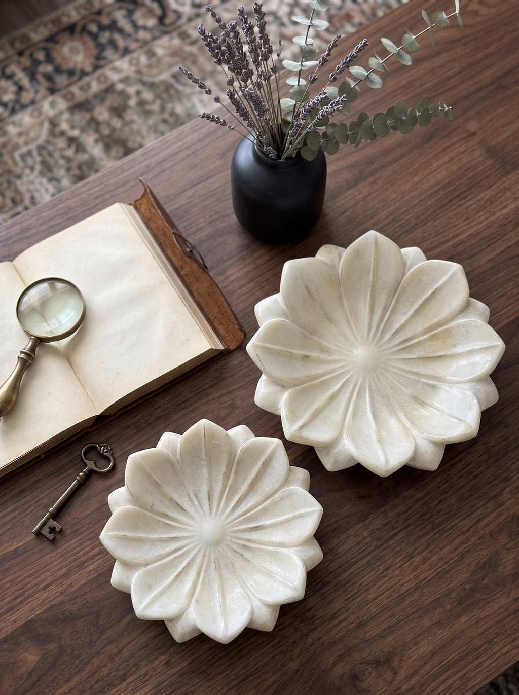 Hand-Finished Lotus Bloom Decorative Bowl