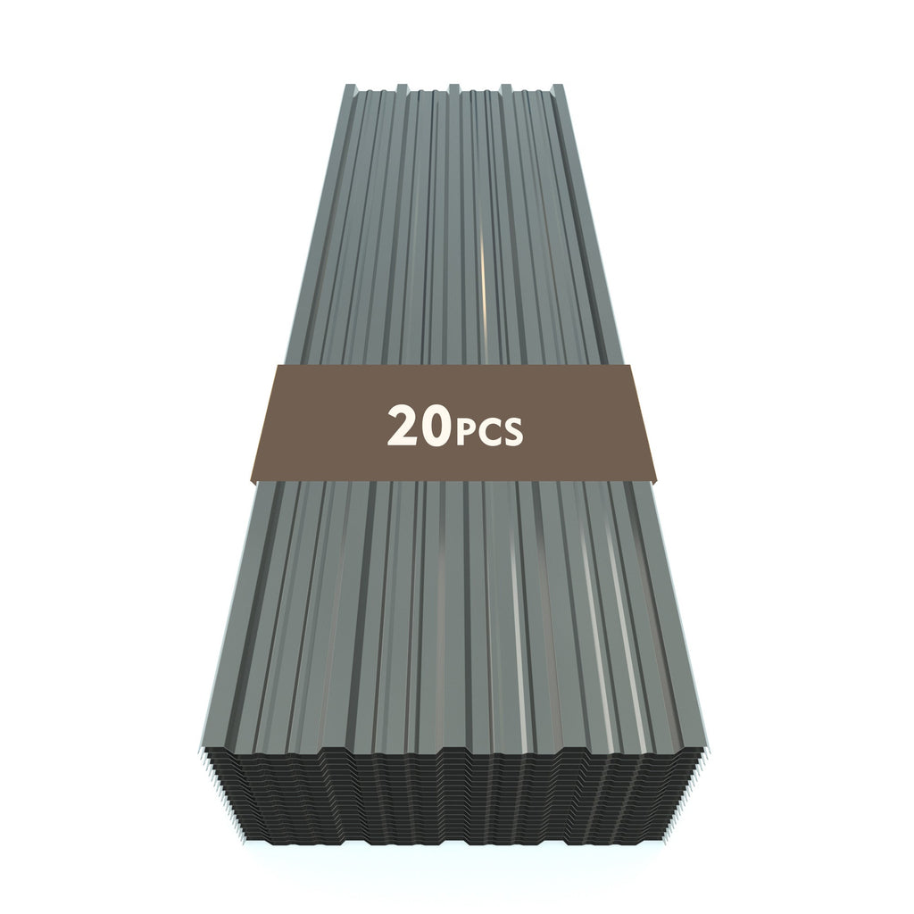 20 Pcs Metal Roof Panels - Galvanized Steel