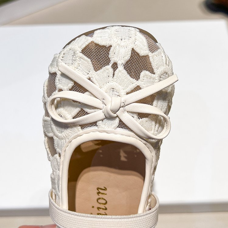 French Gentle Flat Mesh Single Shoe For Women In Summer Fairy Style With Skirt Lace Mary Jane Children's Sandals