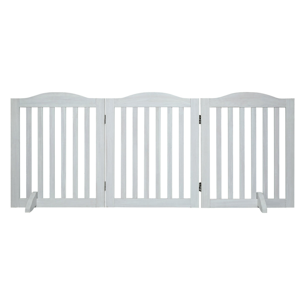 Wooden Freestanding Foldable Pet Gate for Dogs