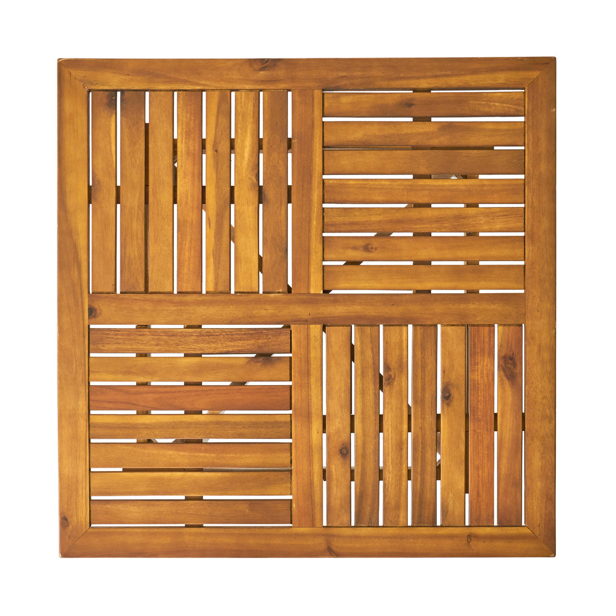 Outdoor 5 Pieces Rustic Patio Acacia Bistro Set with Cushions