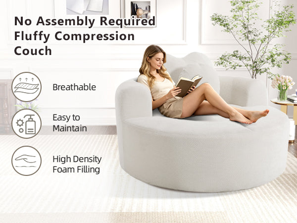 Round Sofa Bed with Memory Foam Sectional Couch