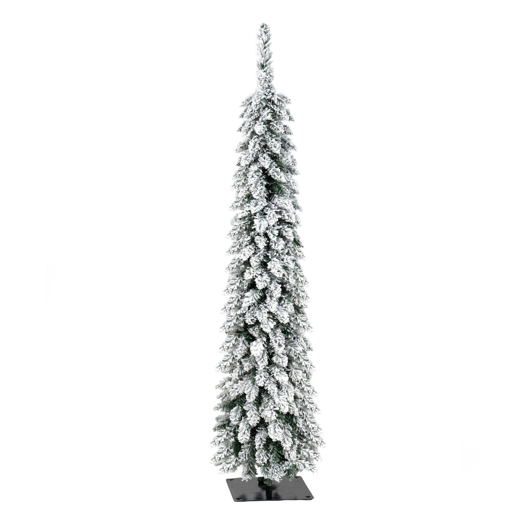 4 Pack Pre-Flocked Pencil Christmas Trees