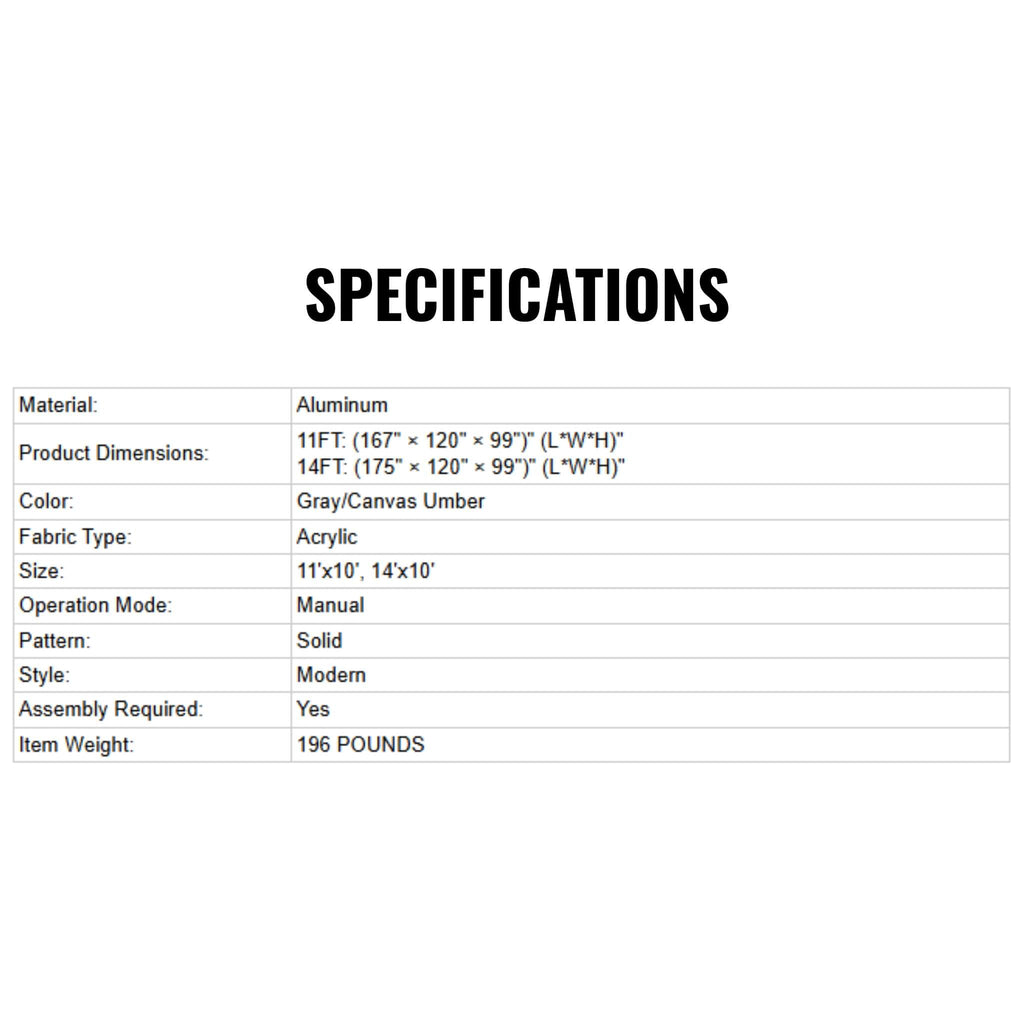 Advaning FS Series Freestanding Dual-Deploying Manual Retractable Awning [FS1110/1410] (SAK62975)