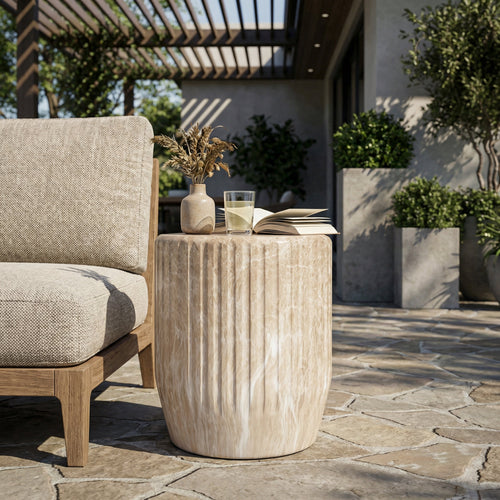Outdoor Cicci Carved Side Table
