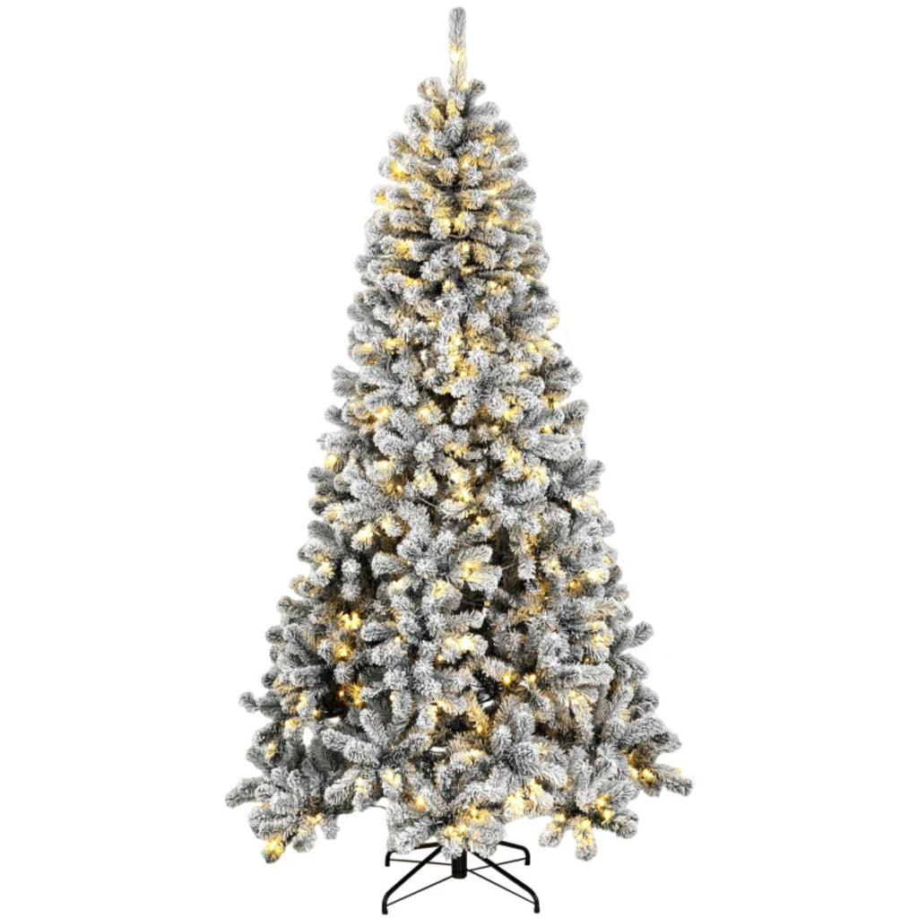 7.5 ft Pre-Lit Flocked Fraser Fir Artificial Christmas Tree