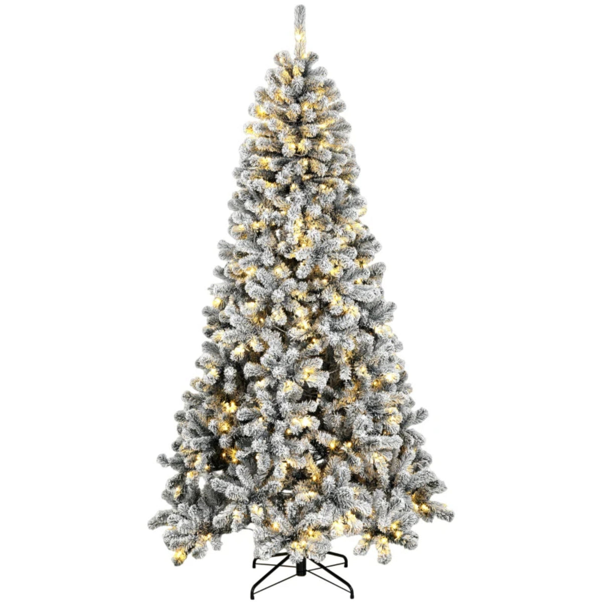 7.5 ft Pre-Lit Flocked Fraser Fir Artificial Christmas Tree