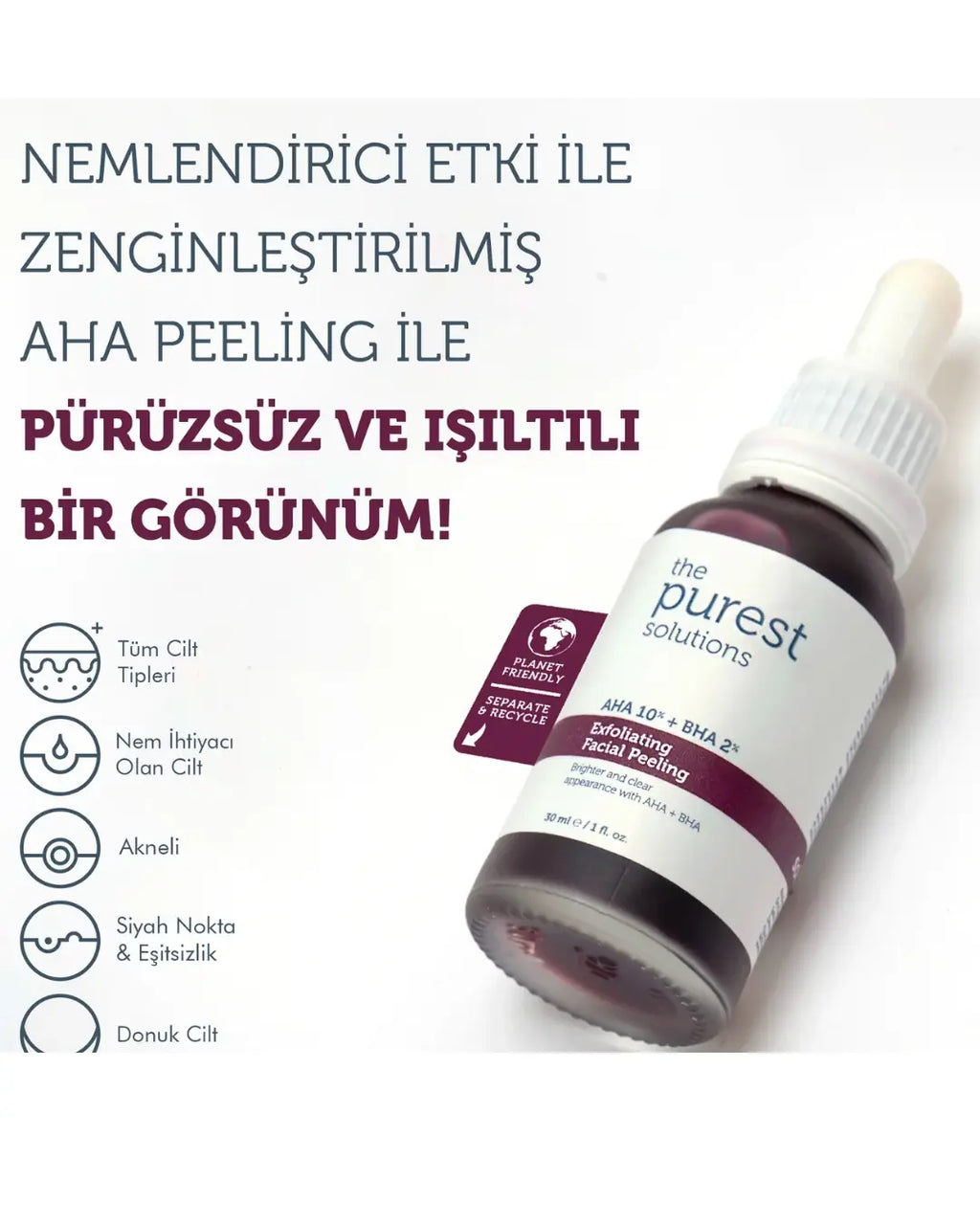 The Purest Solutions AHA & BHA Exfoliating Peeling Serum 30 ml