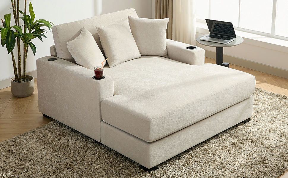 55" Oversized Chaise Lounger