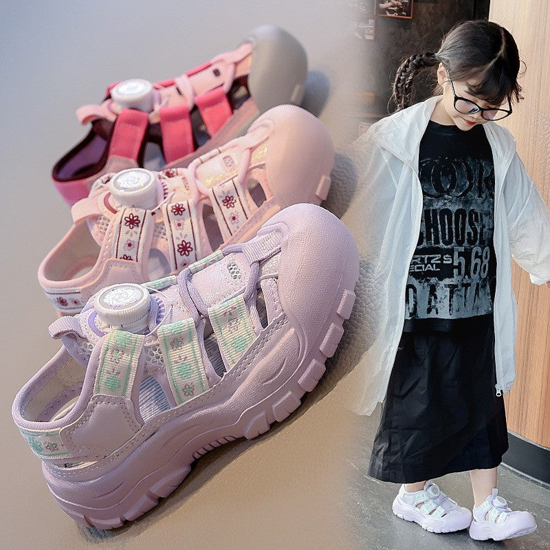 2026 Summer New Korean Style Kids Sports Sandals, Soft Sole Casual Beach Shoes For Boys And Girls