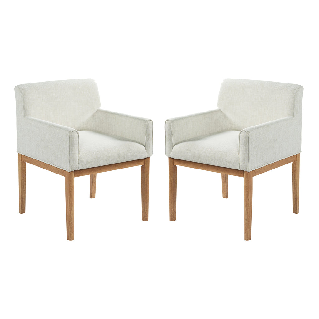 Modern Upholstered Dining Chair with Arms (Set of 2)