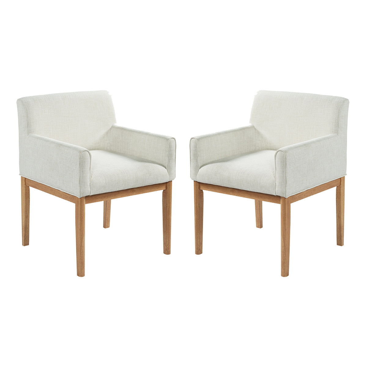 Modern Upholstered Dining Chair with Arms (Set of 2)