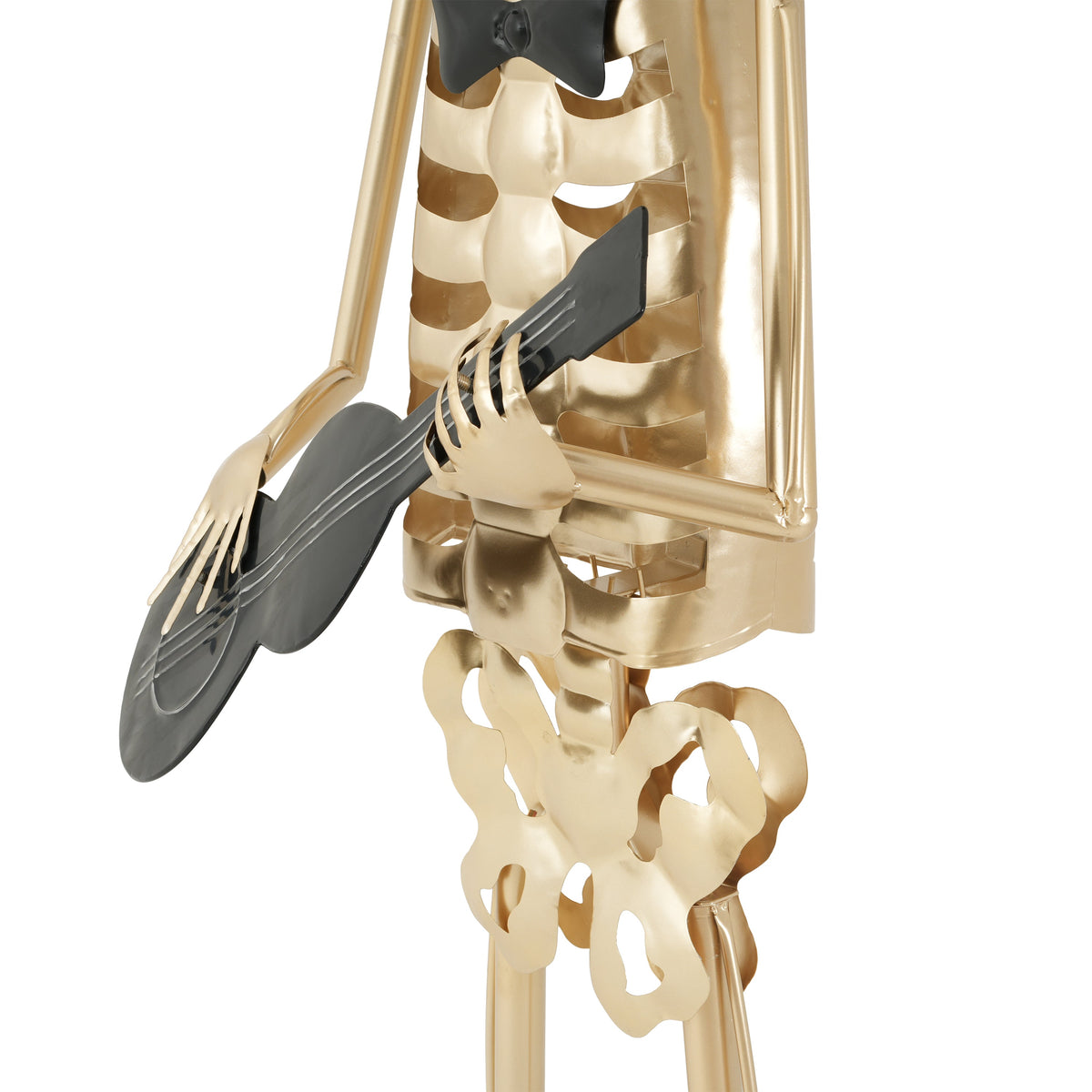 64.6 Inch Metal Skeleton Musician Statue