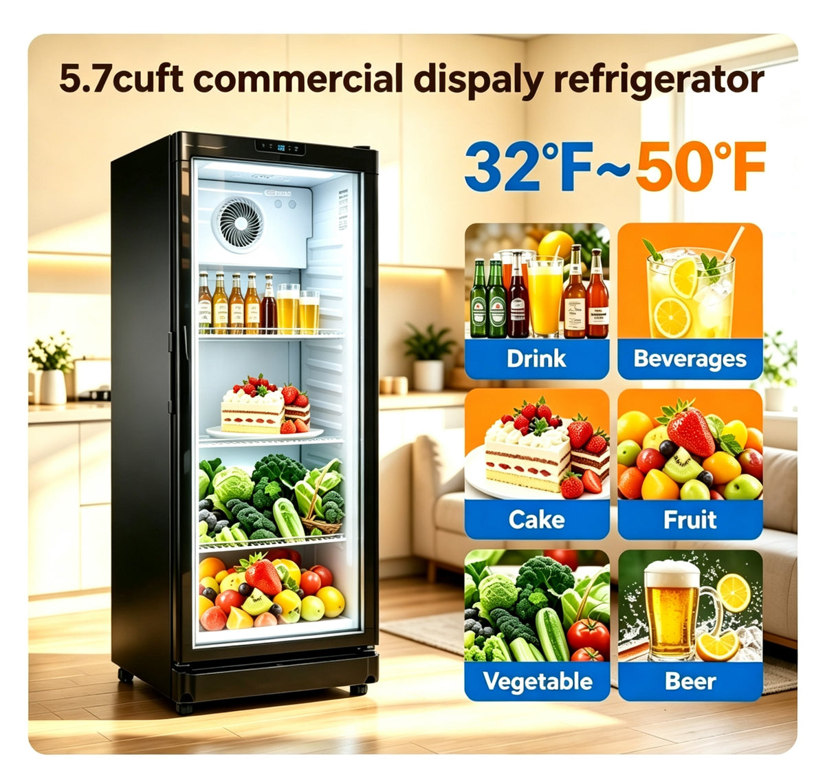 5.7 Cu.Ft Commercial Beverage Cooler