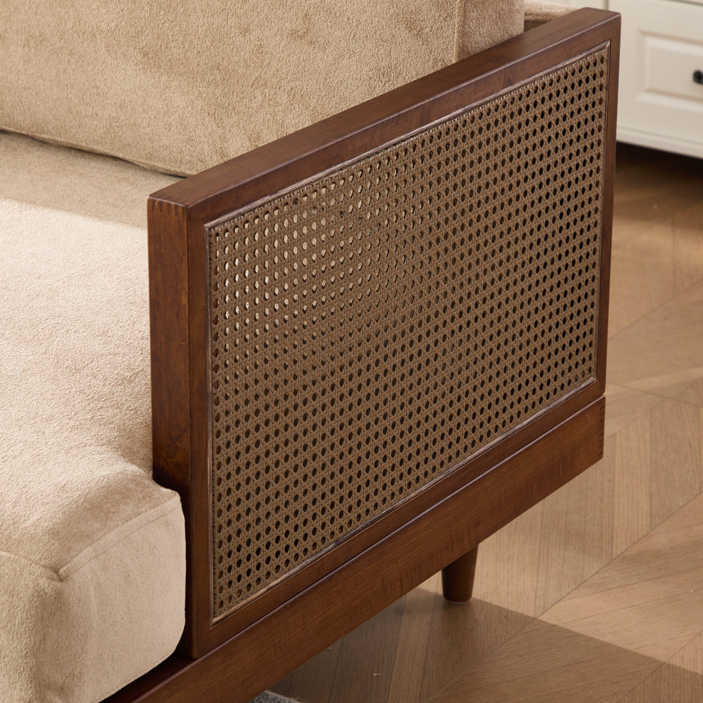 Emir 72" Square Arm 3-Seater Velvet Sofa