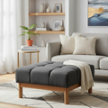 Modern Upholstered Deep Biscuit-style Tufted Ottoman
