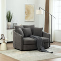 56.3'' Wide Upholstered Round Accent Cuddle Chaise with Pillows