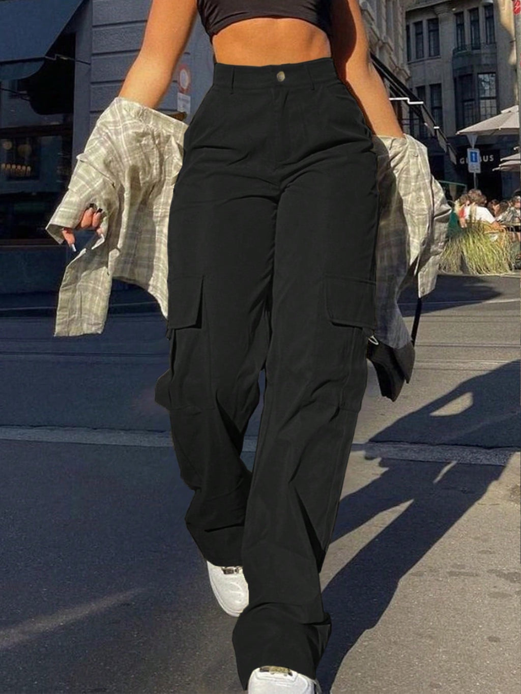 Women's Casual Workwear Trousers - Comfortable Breathable Straight Leg Pants for Office Business Daily Wear