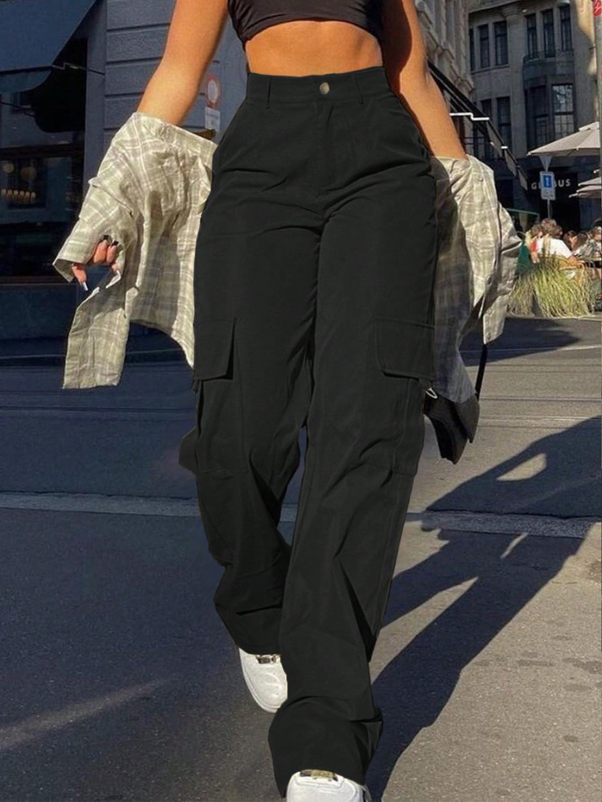 Women's Casual Workwear Trousers - Comfortable Breathable Straight Leg Pants for Office Business Daily Wear