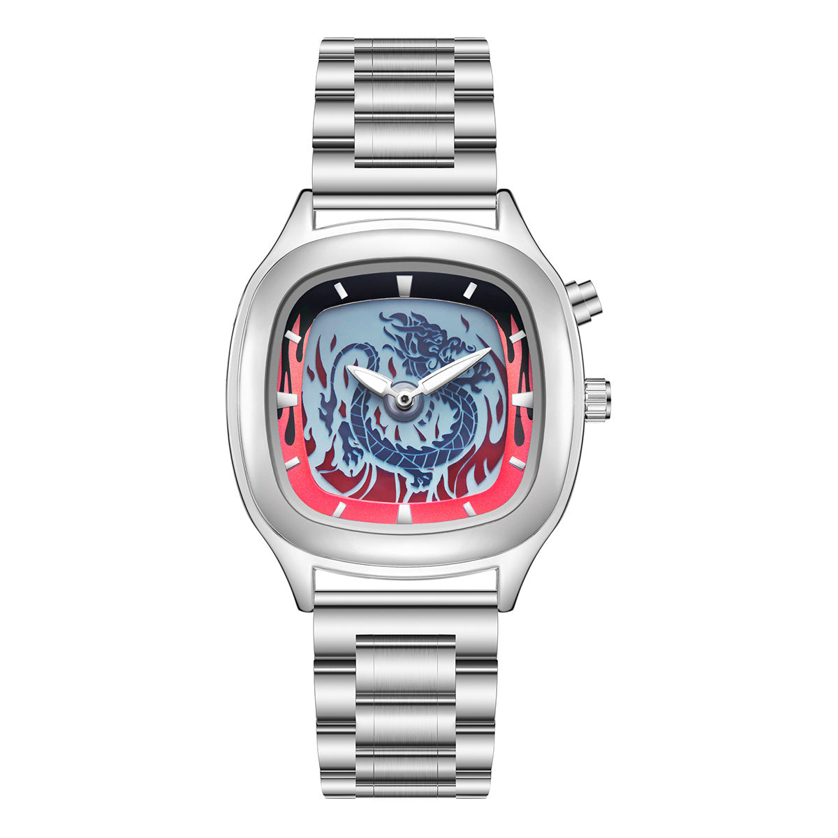 Personalized Retro Dragon-shaped Dual-display Mens Watch With A Trendy Premium Look And Water Resistance