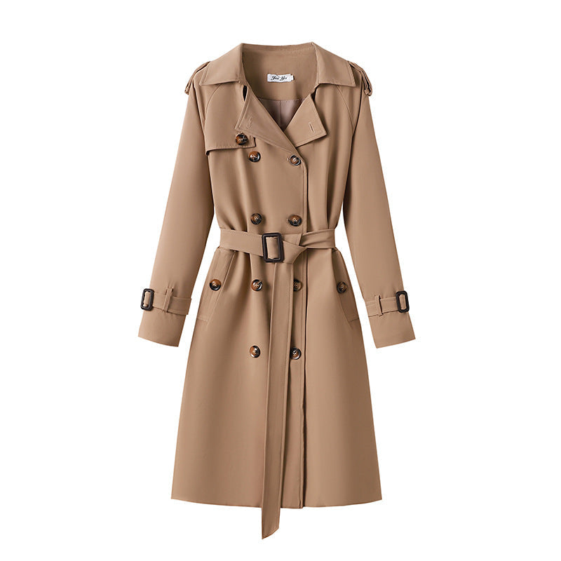 Sophisticated Mid-length Trench Coat For Women