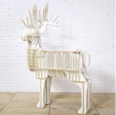 Realistic Moose Wooden Display Rack, Decorative Craft