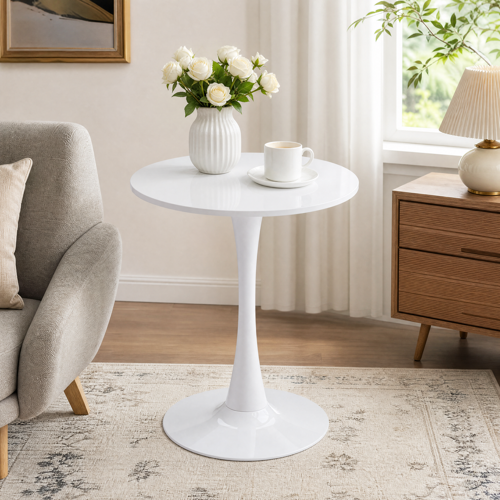 White Round Dining Table